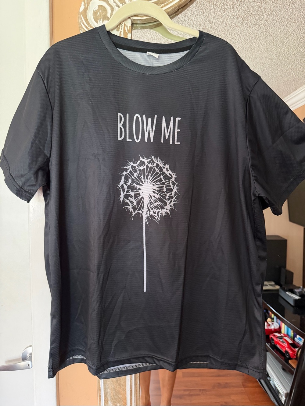 NEW, UNISEX men’s and women’s “Blow Me” Graphic Tee with White Dandelion Print